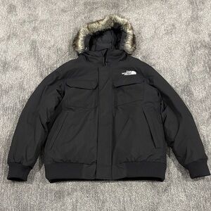The North Face Men's Black Jacket with Faux Fur Trim